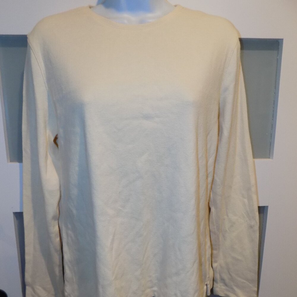 Guide Series Cream LS Knit Shirt Size M Women's